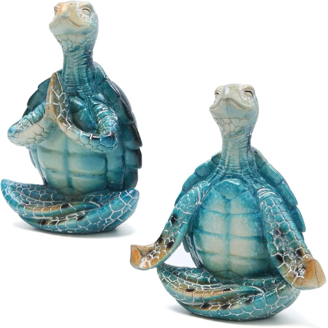 Meditation Yoga Turtle Figurine For Spiritual Garden