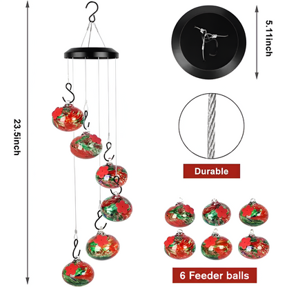 Charming Wind Chimes Hummingbird feeders for Outdoors Hanging.