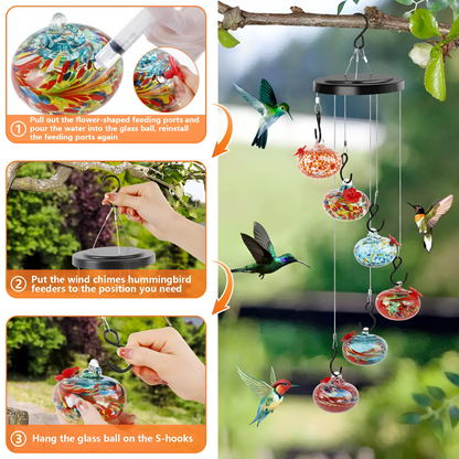 Charming Wind Chimes Hummingbird feeders for Outdoors Hanging.