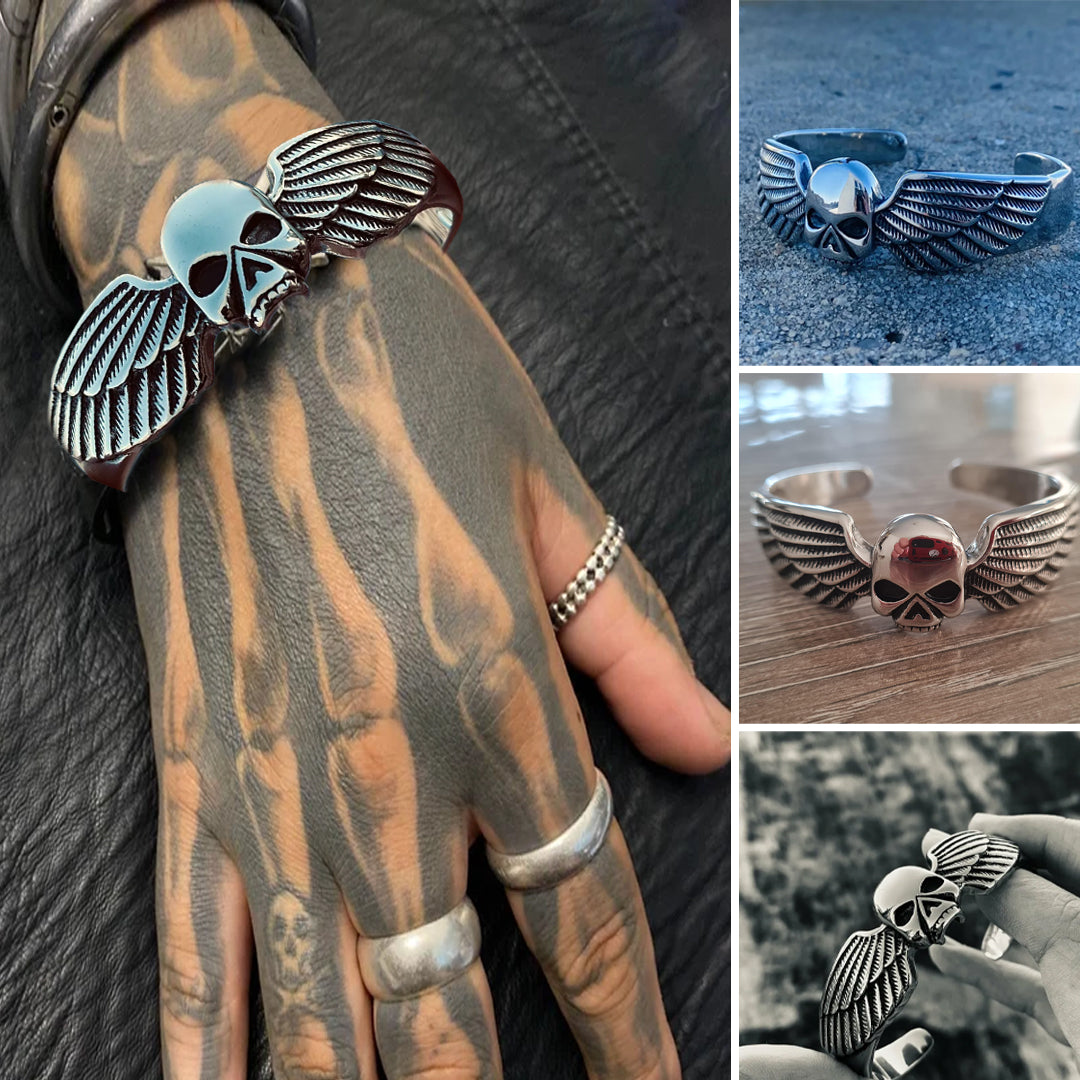 ☠️Heavy Winged Skull Bracelet🔥