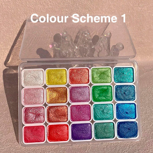 20 Color Watercolor Paint Set