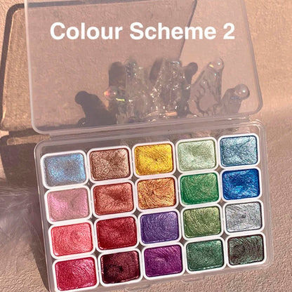 20 Color Watercolor Paint Set