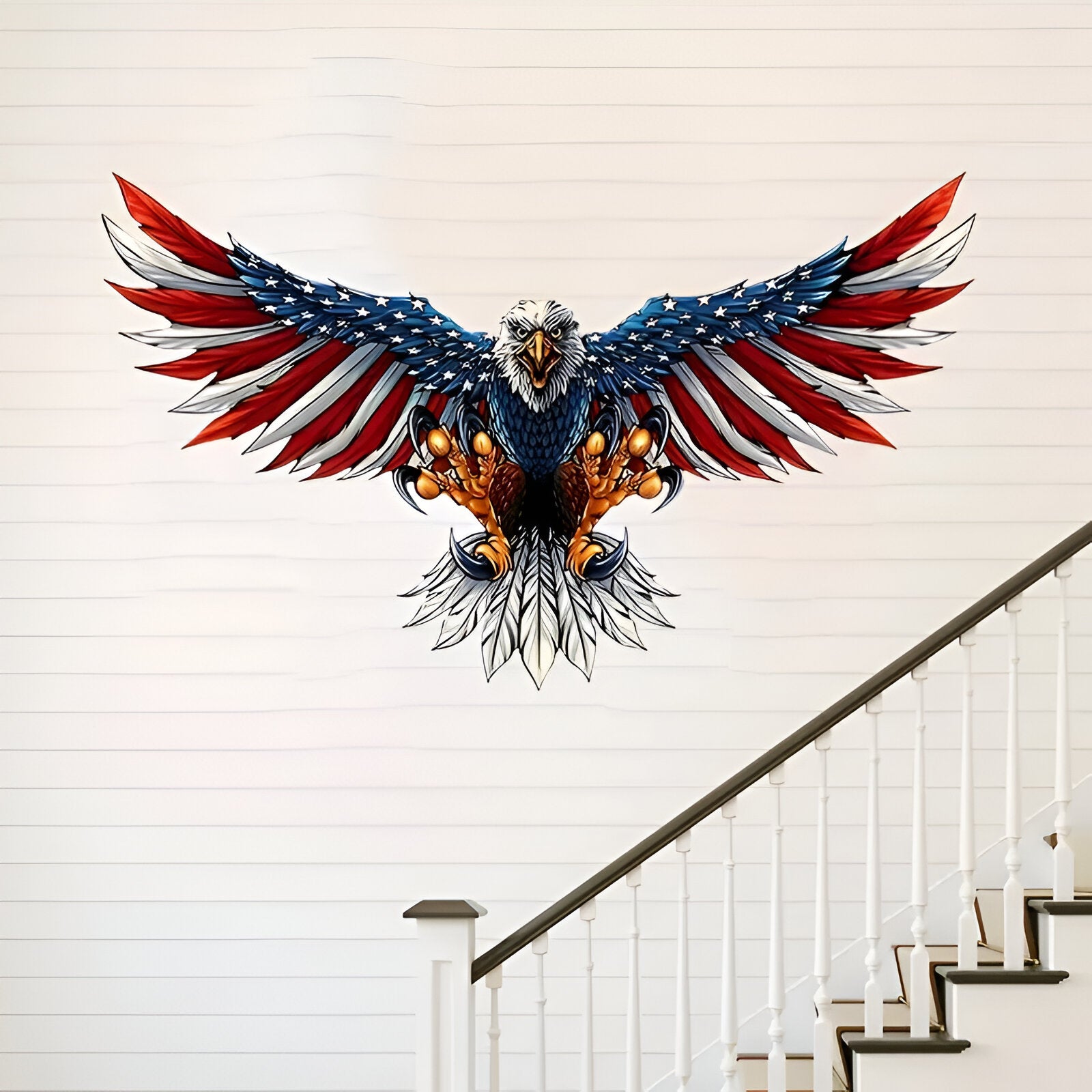 🔥Handmade Bald Eagle with Flag Wings