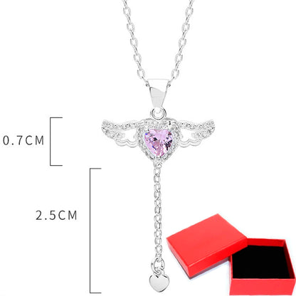 Pink Angel Wings Necklace