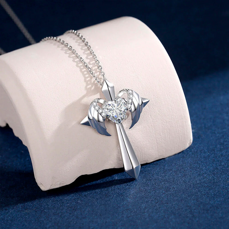 Angel Wings Cross Necklace Gift