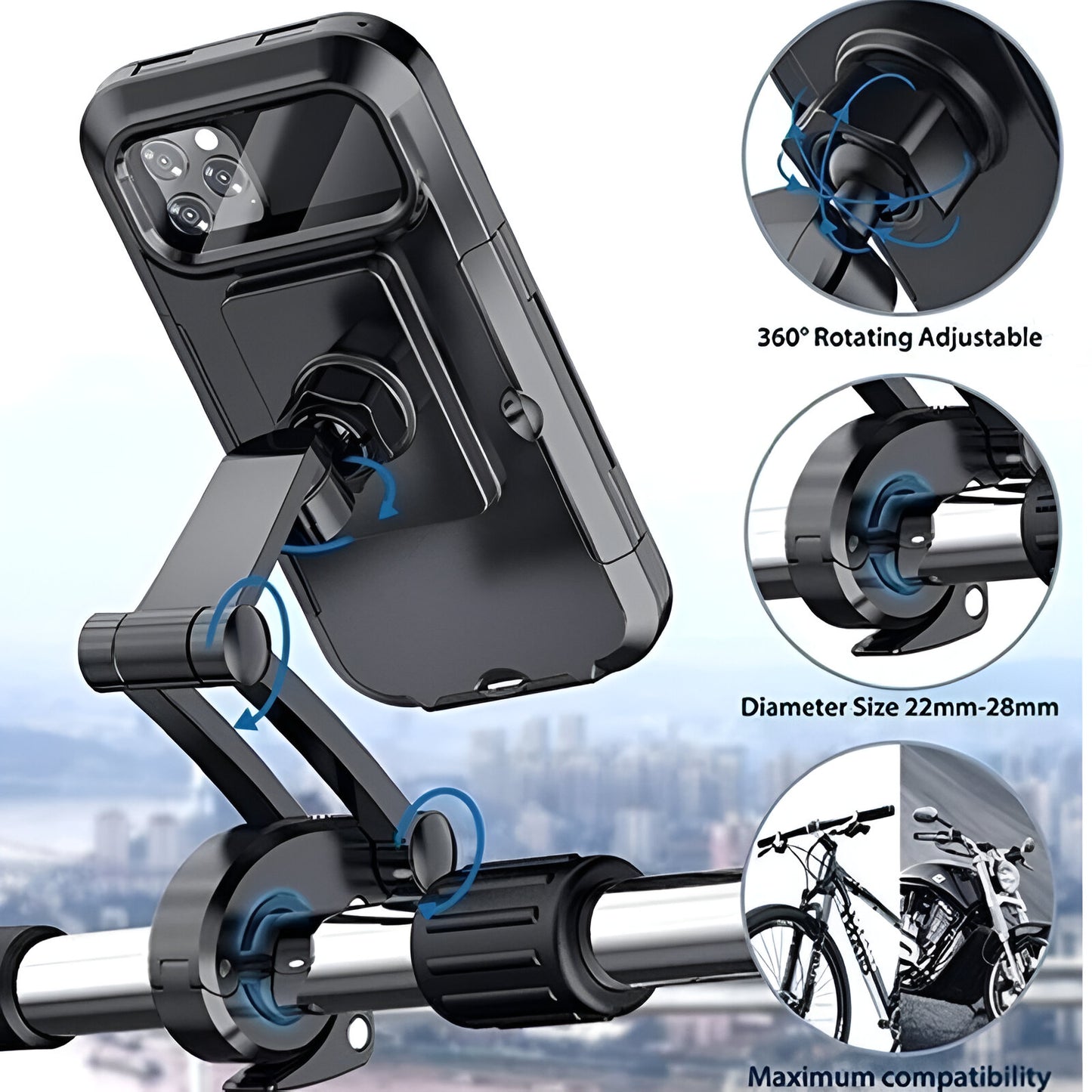 Waterproof Bicycle and Motorcycle Phone Holder