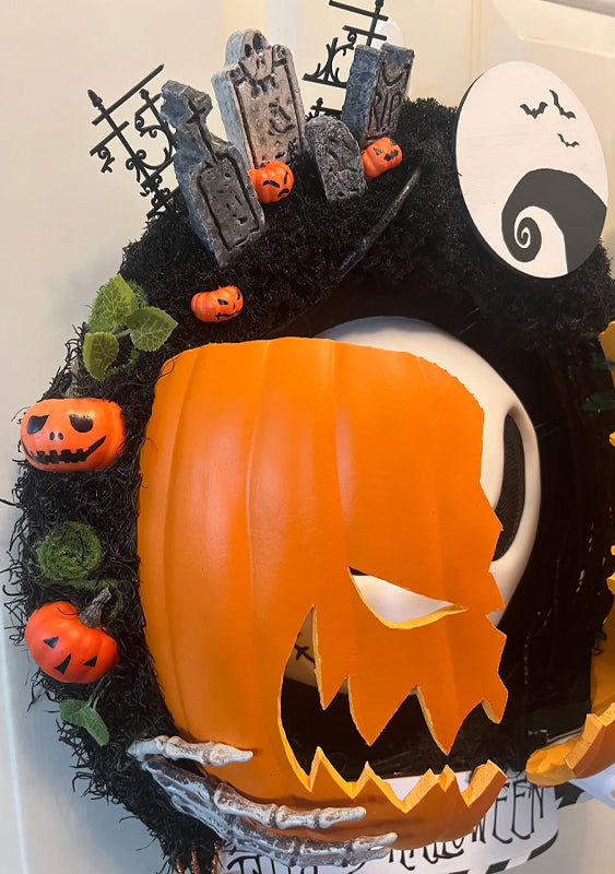 (🎃Early Halloween Sale - 49% OFF) 💀Nightmare Pumpkin Wreath, 🔥Buy 2 FREE SHIPPING