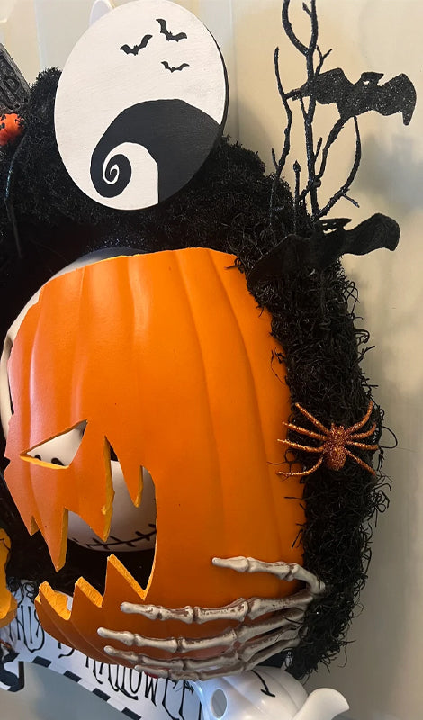 (🎃Early Halloween Sale - 49% OFF) 💀Nightmare Pumpkin Wreath, 🔥Buy 2 FREE SHIPPING