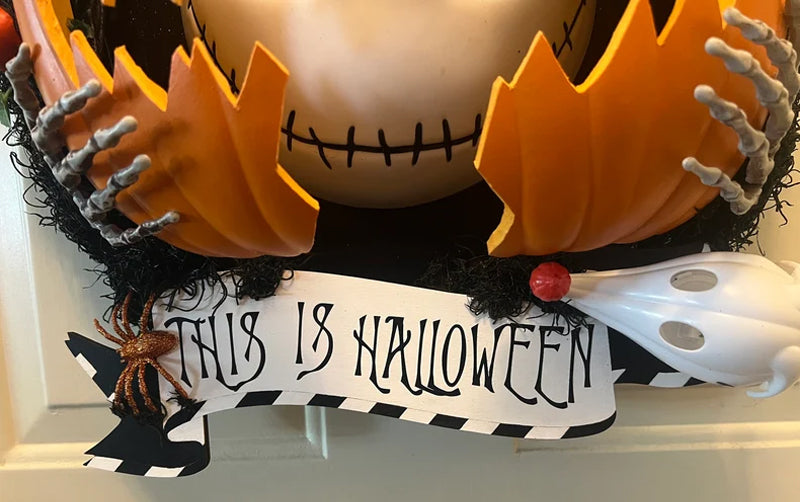 (🎃Early Halloween Sale - 49% OFF) 💀Nightmare Pumpkin Wreath, 🔥Buy 2 FREE SHIPPING