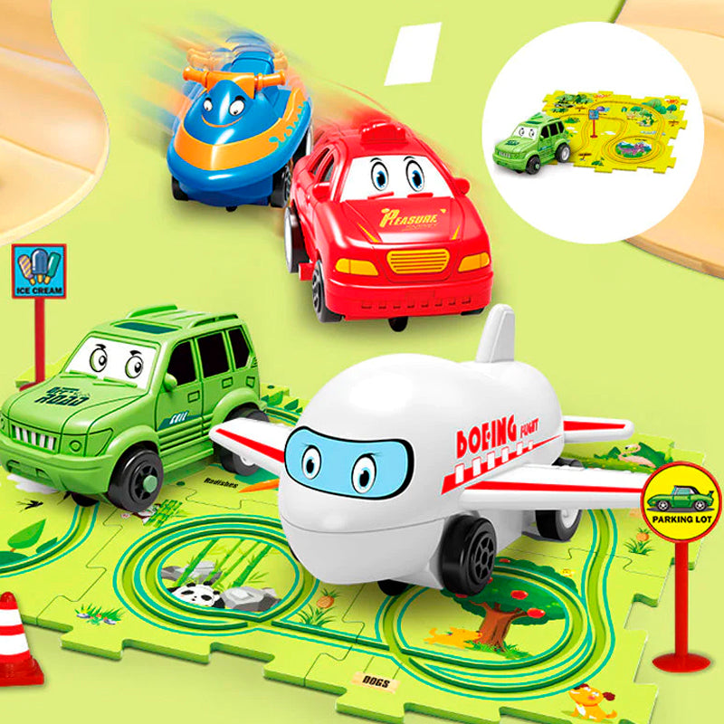 Educational puzzle game for kids with car track 🎄🎁