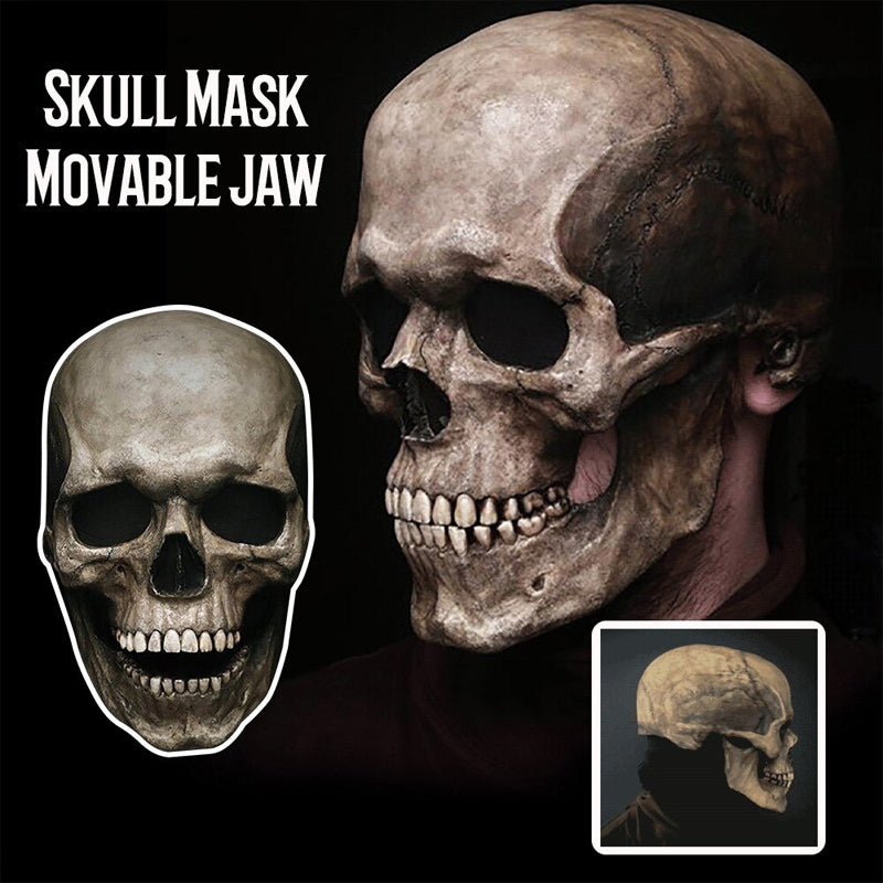 Skull mask with movable jaw