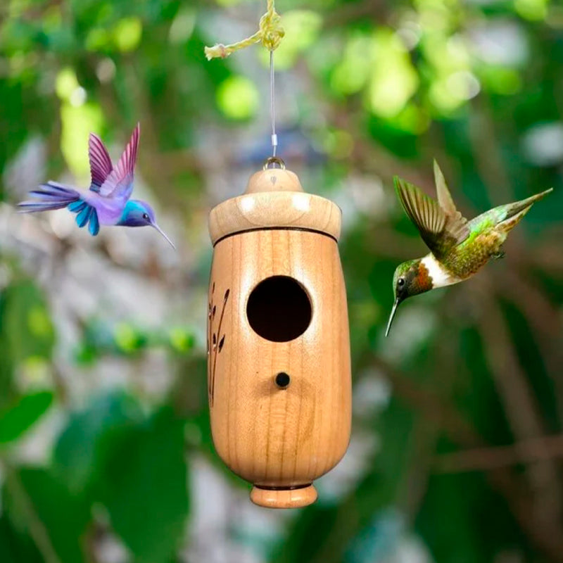 Wooden Hummingbird House