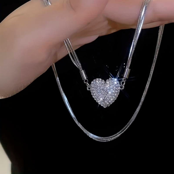 Magnetic Heart Pendant Necklace for Women