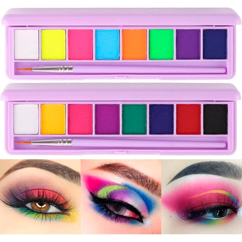 Water-soluble fluorescent makeup palette
