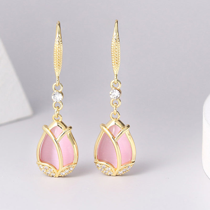 Opal Tulip Drop Earrings