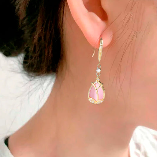 Opal Tulip Drop Earrings