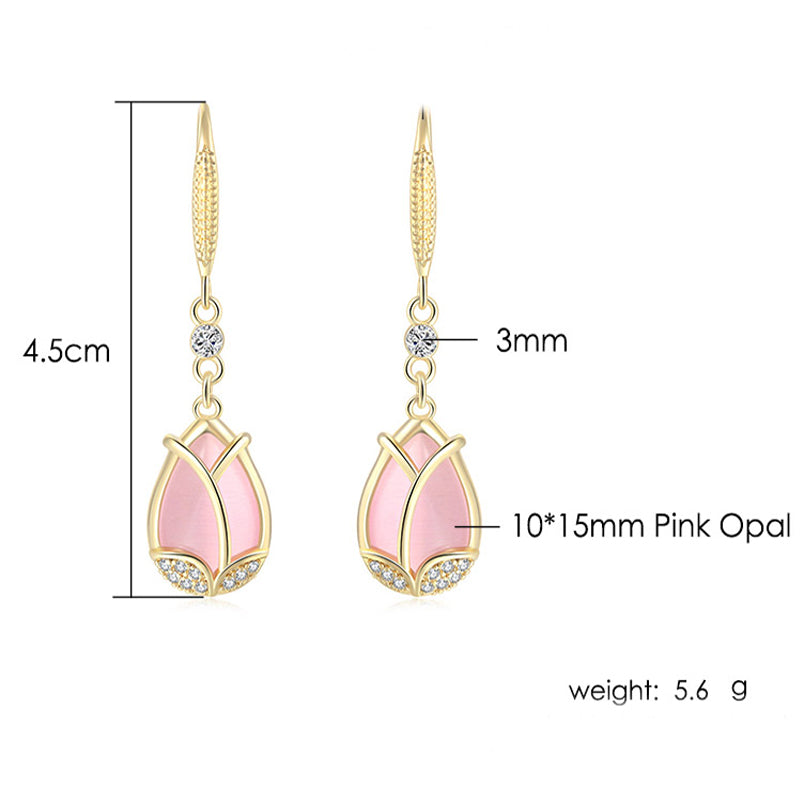 Opal Tulip Drop Earrings