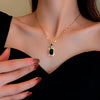 Temperament Emerald Crystal Personality Necklace