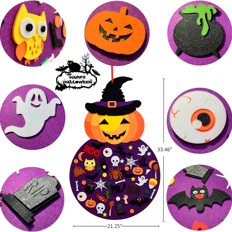 Halloween Felt Witch Pendant for Kids (52 Pieces)