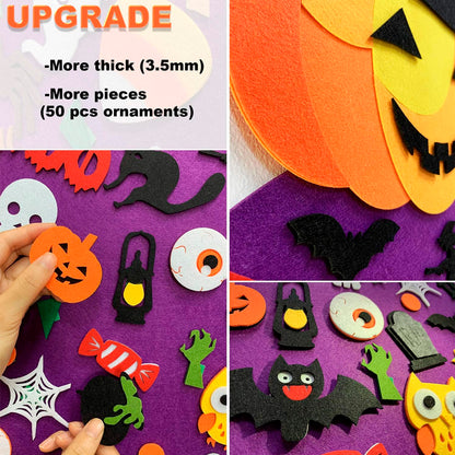 Halloween Felt Witch Pendant for Kids (52 Pieces)