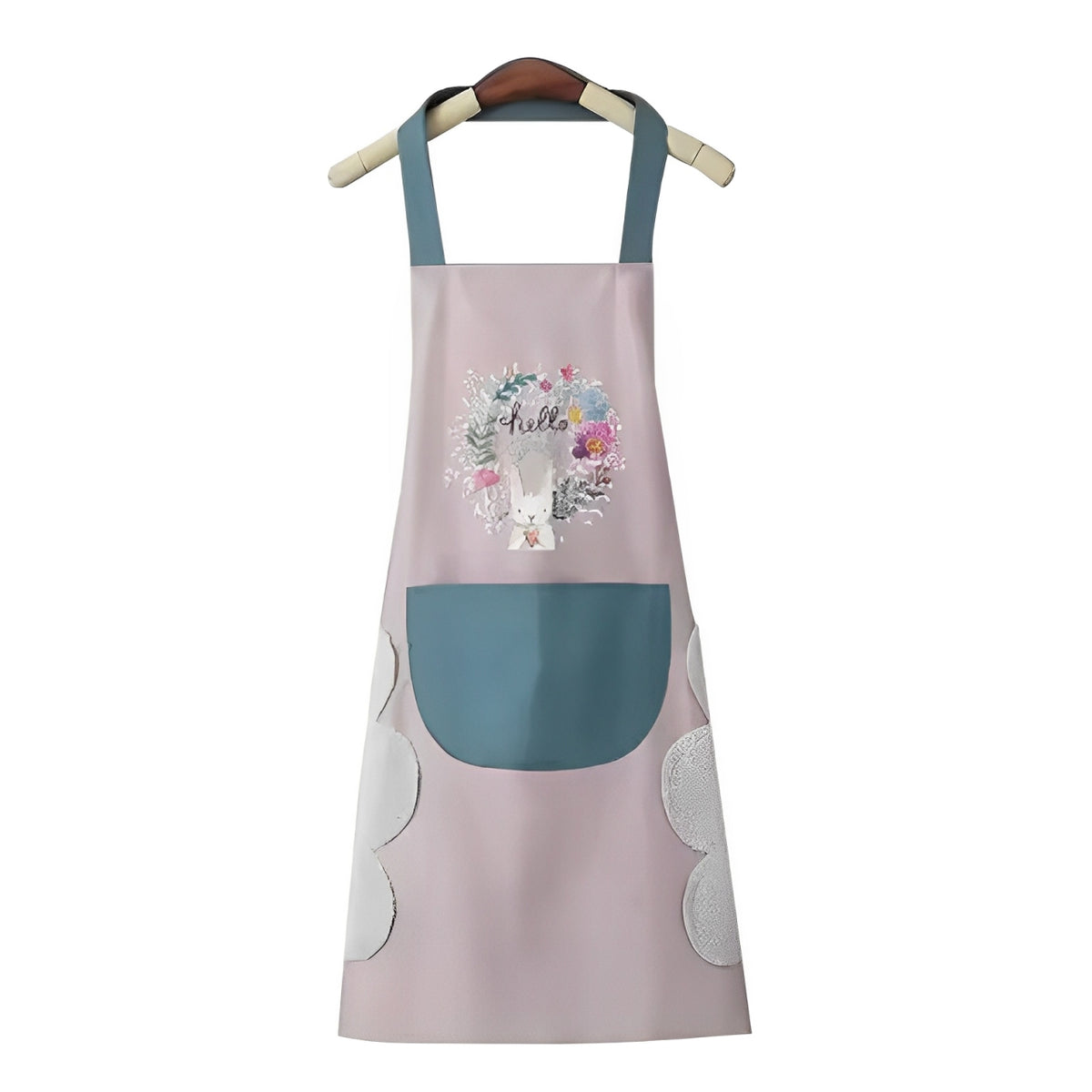 Waterproof Oil-Resistant Kitchen Apron with Pocket and Side Towels