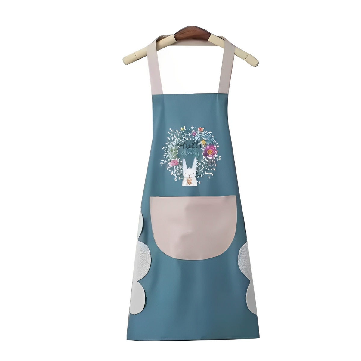 Waterproof Oil-Resistant Kitchen Apron with Pocket and Side Towels