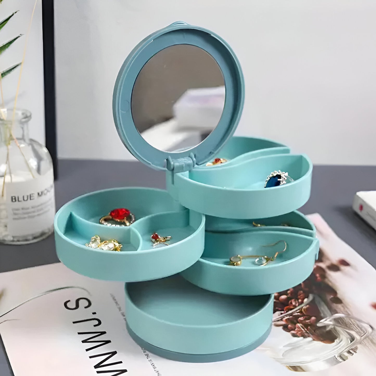 4 Layers Rotating Jewelry Storage Box