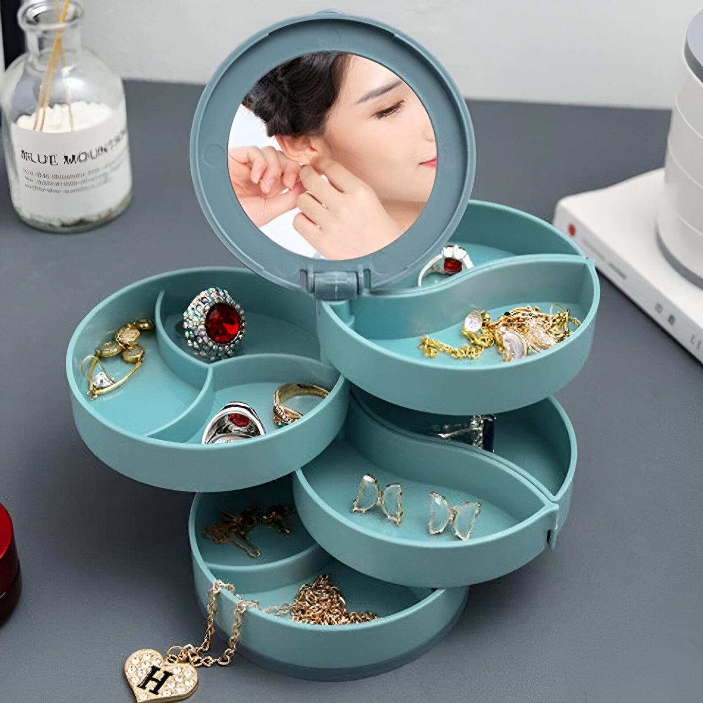 4 Layers Rotating Jewelry Storage Box