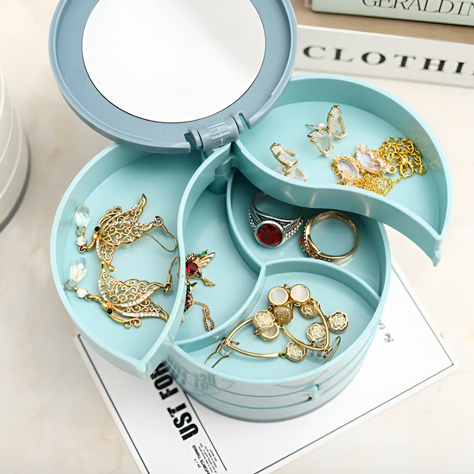 4 Layers Rotating Jewelry Storage Box