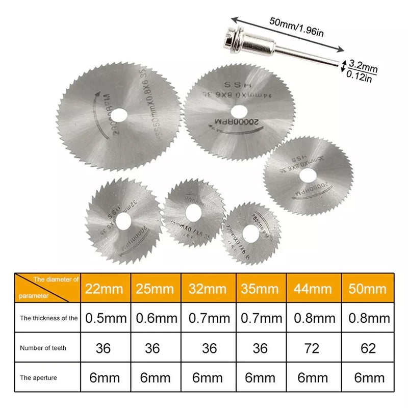 7-Piece Mini Drill Saw Blade Set