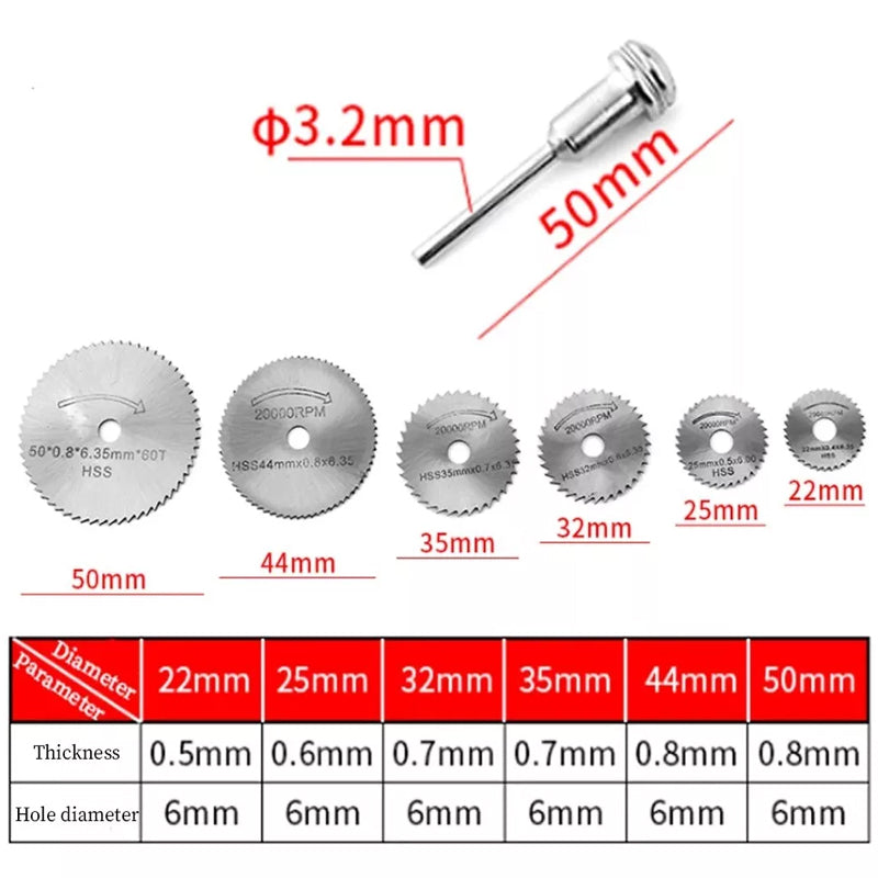7-Piece Mini Drill Saw Blade Set