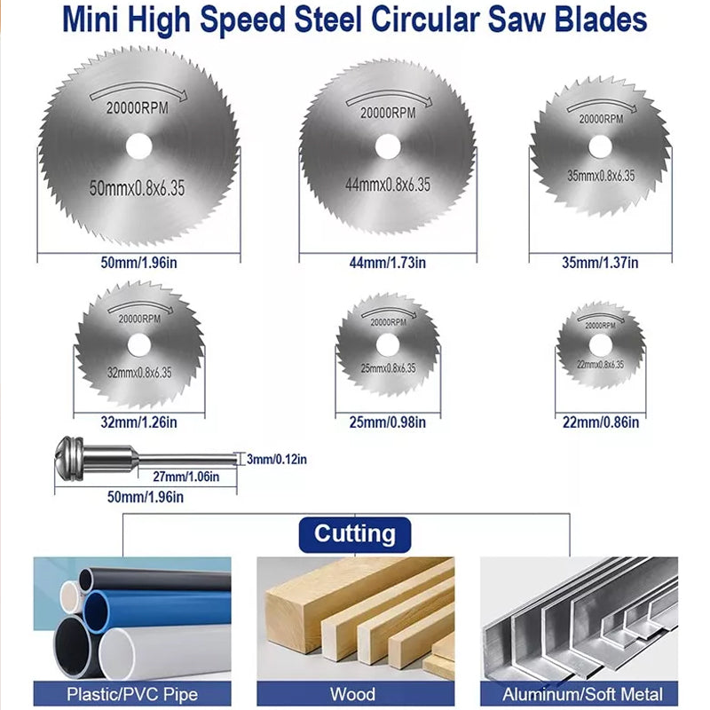 7-Piece Mini Drill Saw Blade Set