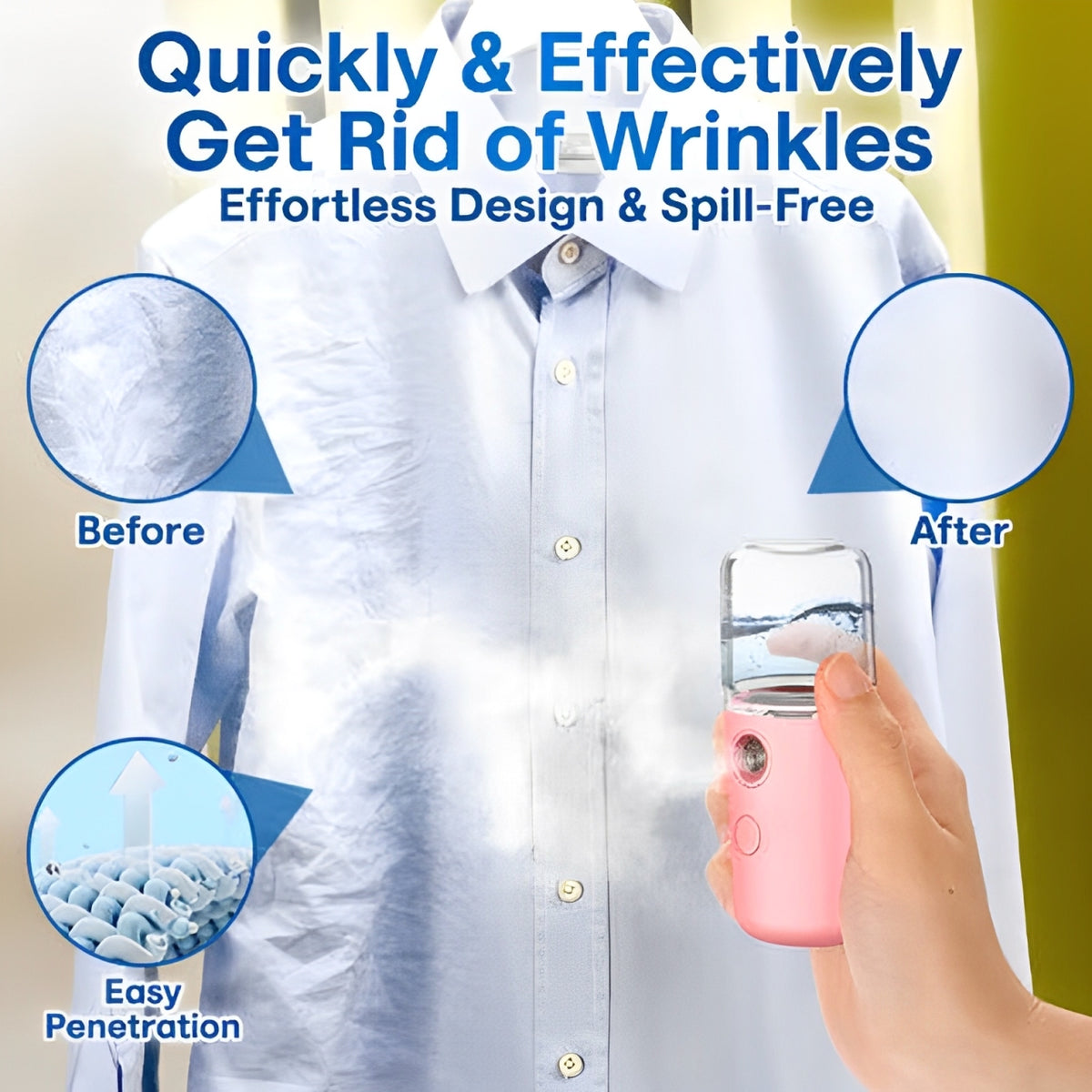 Sunshine Easy Care Mini Travel Steamer with 15 Second Heat-Up