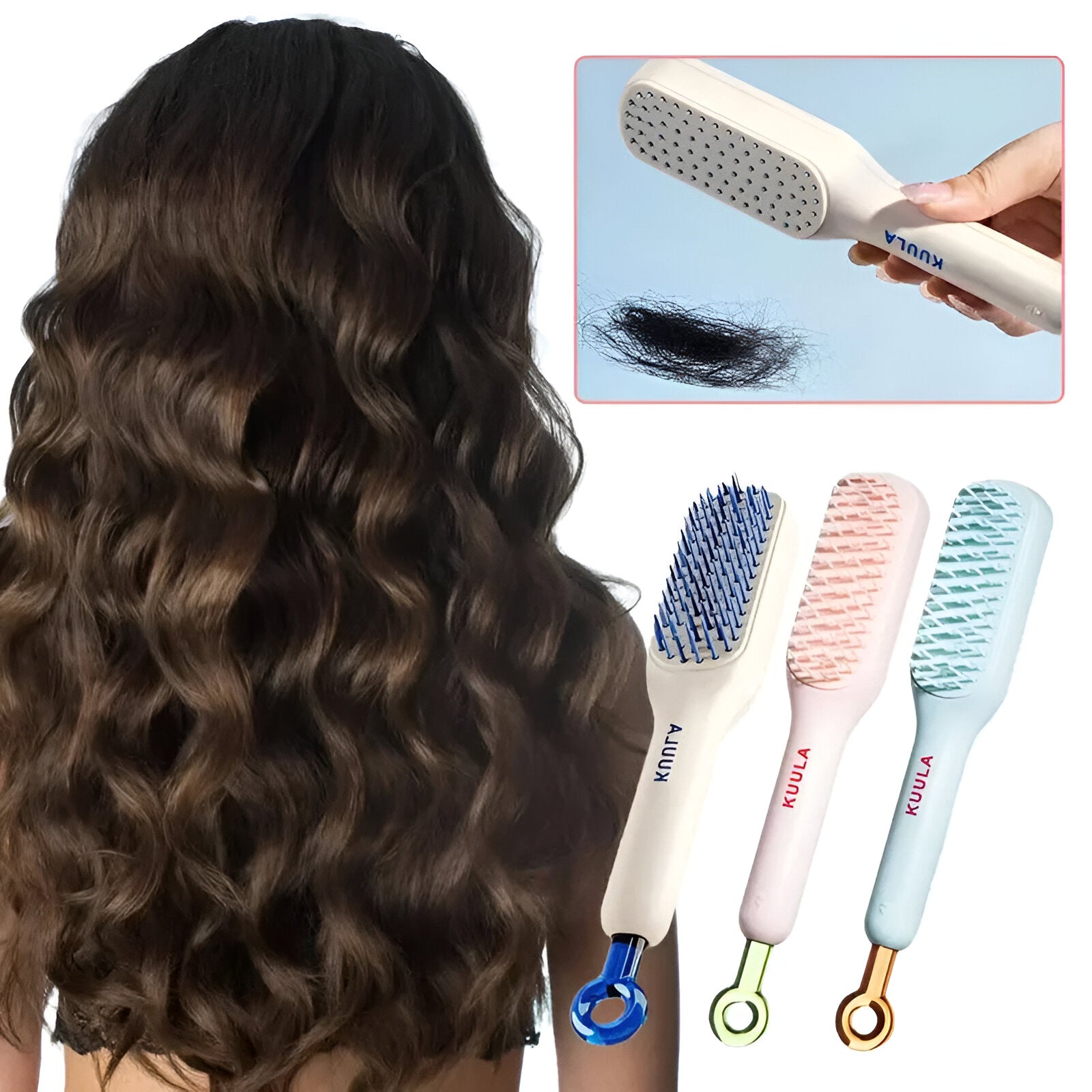 One-Pull Clean Massage Comb