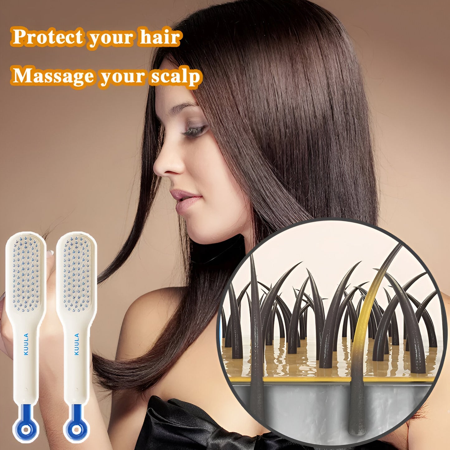 One-Pull Clean Massage Comb