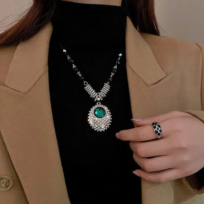 Elegant Green Sapphire Pendant Necklace