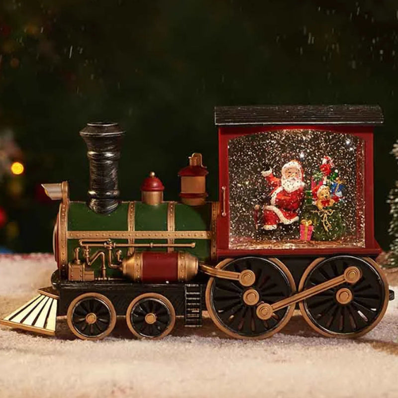 🚂 Christmas Train Illuminated, Lantern Decoration With Snow Globe, Santa Claus.🎅🎁 Christmas Gift!