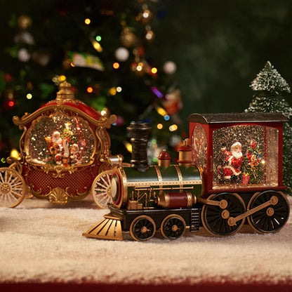 🚂 Christmas Train Illuminated, Lantern Decoration With Snow Globe, Santa Claus.🎅🎁 Christmas Gift!