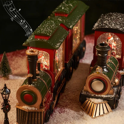 🚂 Christmas Train Illuminated, Lantern Decoration With Snow Globe, Santa Claus.🎅🎁 Christmas Gift!