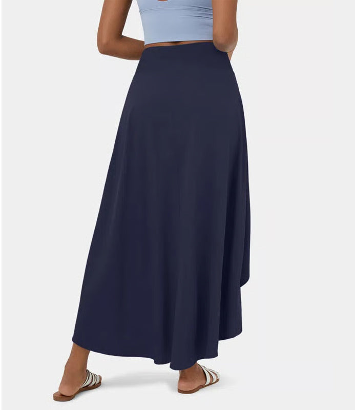 Regular Fit High-Waisted Ruffled Maxi Skirt, 2-in-1, Flowy, Quick-Drying