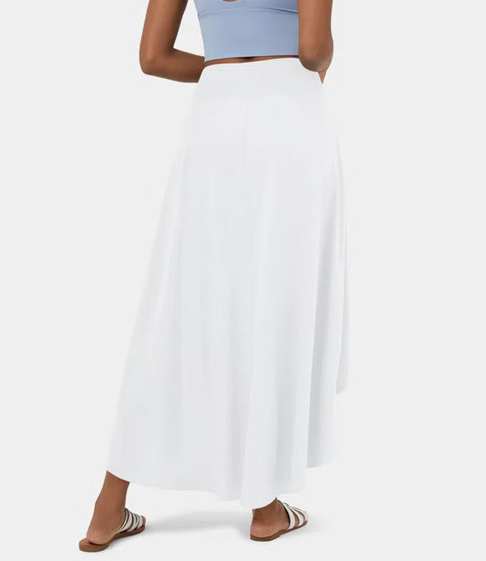 Regular Fit High-Waisted Ruffled Maxi Skirt, 2-in-1, Flowy, Quick-Drying