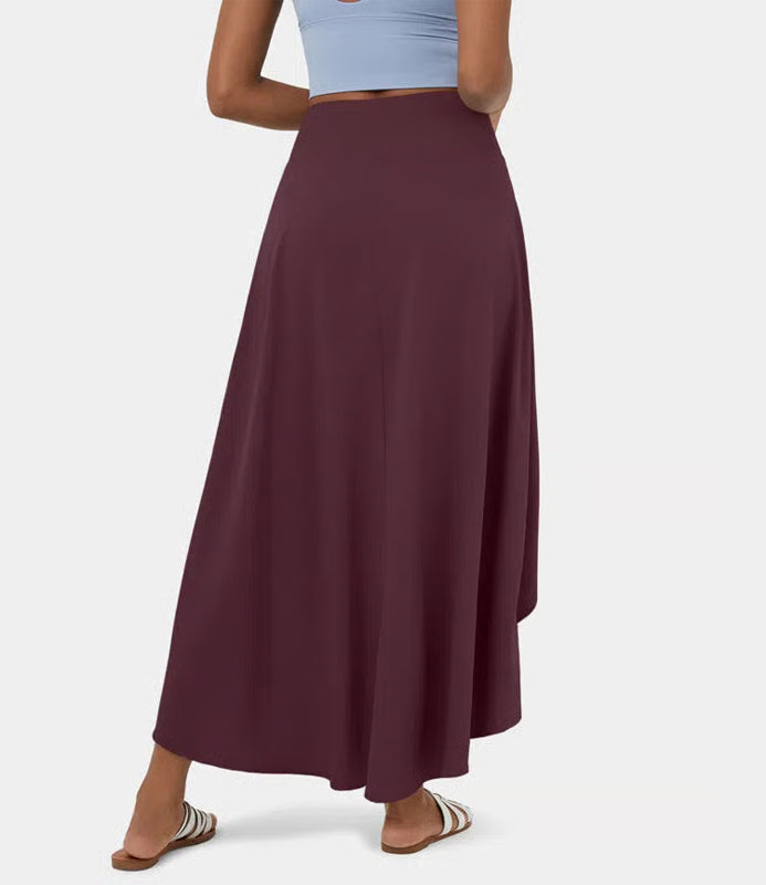 Regular Fit High-Waisted Ruffled Maxi Skirt, 2-in-1, Flowy, Quick-Drying