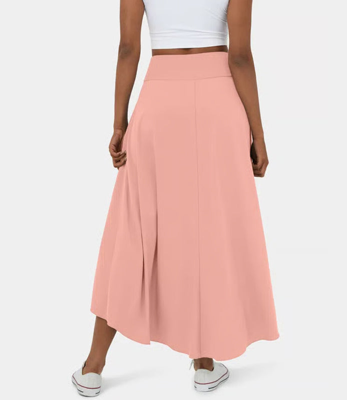 Regular Fit High-Waisted Ruffled Maxi Skirt, 2-in-1, Flowy, Quick-Drying