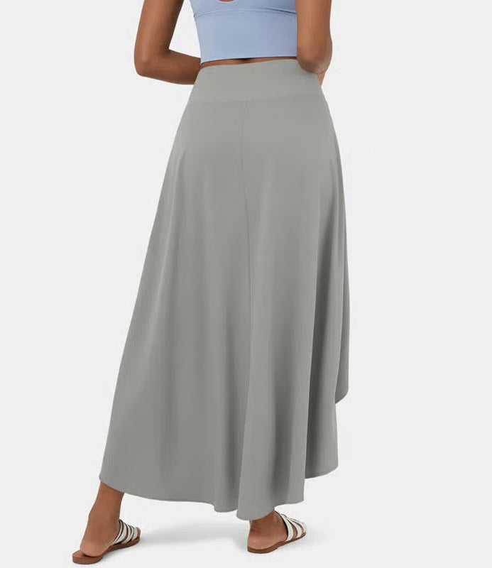 Regular Fit High-Waisted Ruffled Maxi Skirt, 2-in-1, Flowy, Quick-Drying