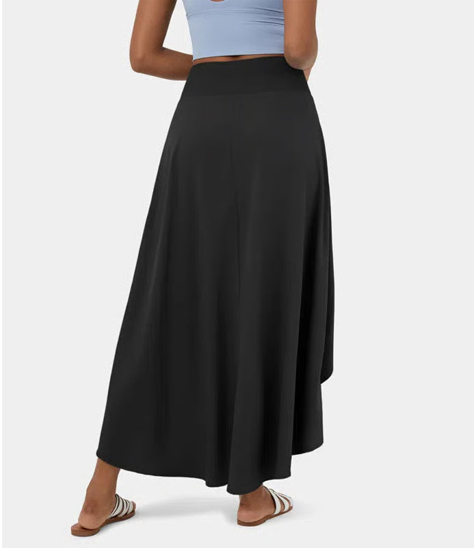 Regular Fit High-Waisted Ruffled Maxi Skirt, 2-in-1, Flowy, Quick-Drying