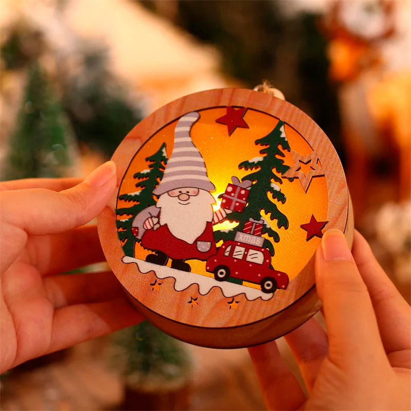 ✨New LED Light Christmas Star Wooden Pendants 🎄