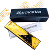 Duvely™  Golden Harmonica With Case