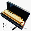 Duvely™  Golden Harmonica With Case