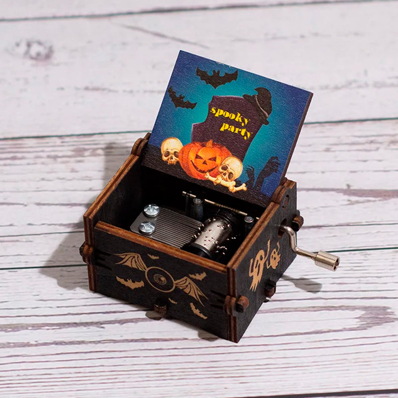 Halloween wooden music box