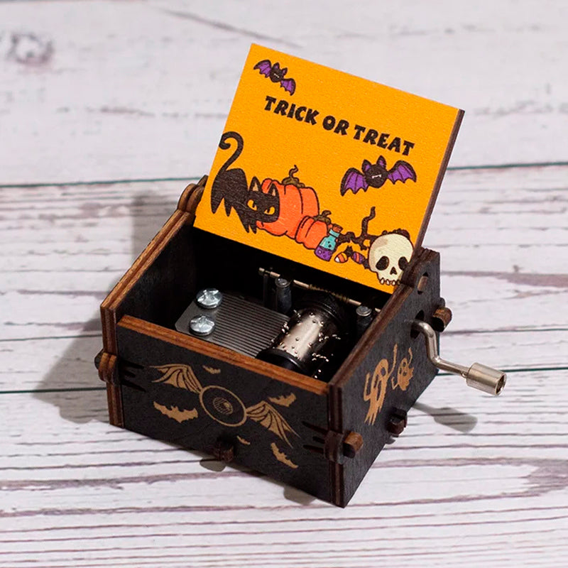 Halloween wooden music box